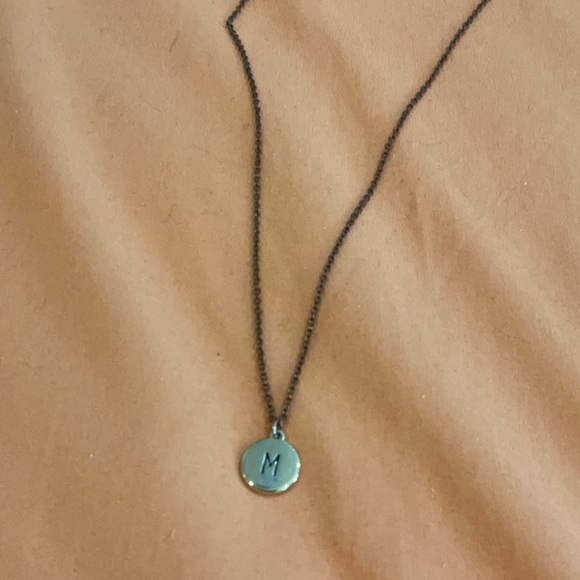 Necklace with m initial charm - Picture 3 of 3